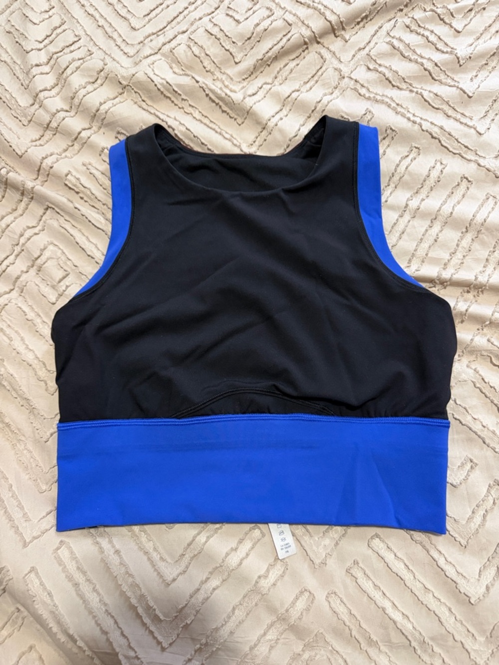 lululemon athletica Black and Blue Cropped Sports Bra